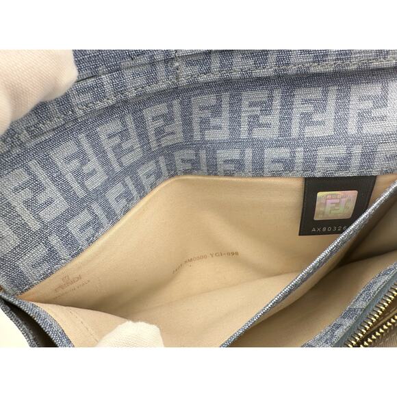 Fendi Zucca FF Jacquard in Shades of Blue Long Wallet (Denim) - Picture 7 of 16